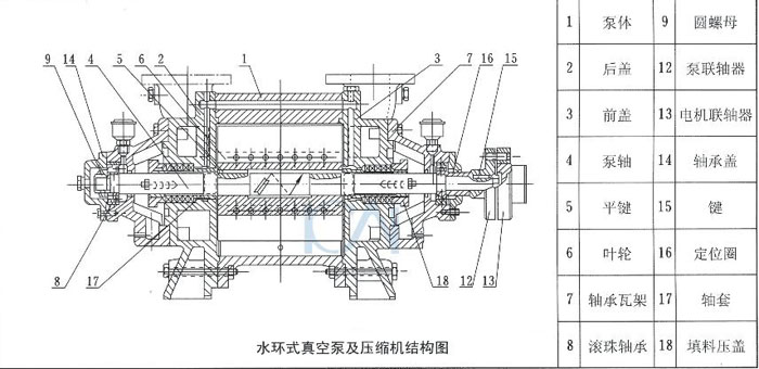 水環(huán)真空泵結構圖 水環(huán)真空泵結構圖